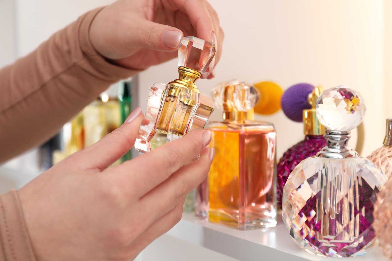 showing different types of perfumes